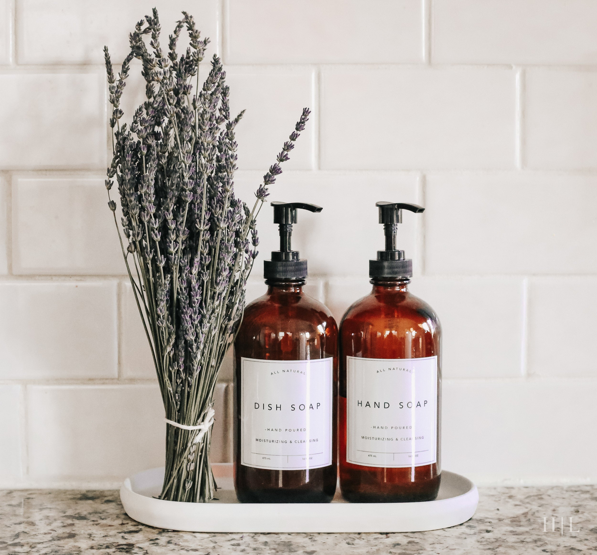 Kitchen Classic Glass Soap Dispenser Bottles - Hand Soap, Dish Soap, Lotion