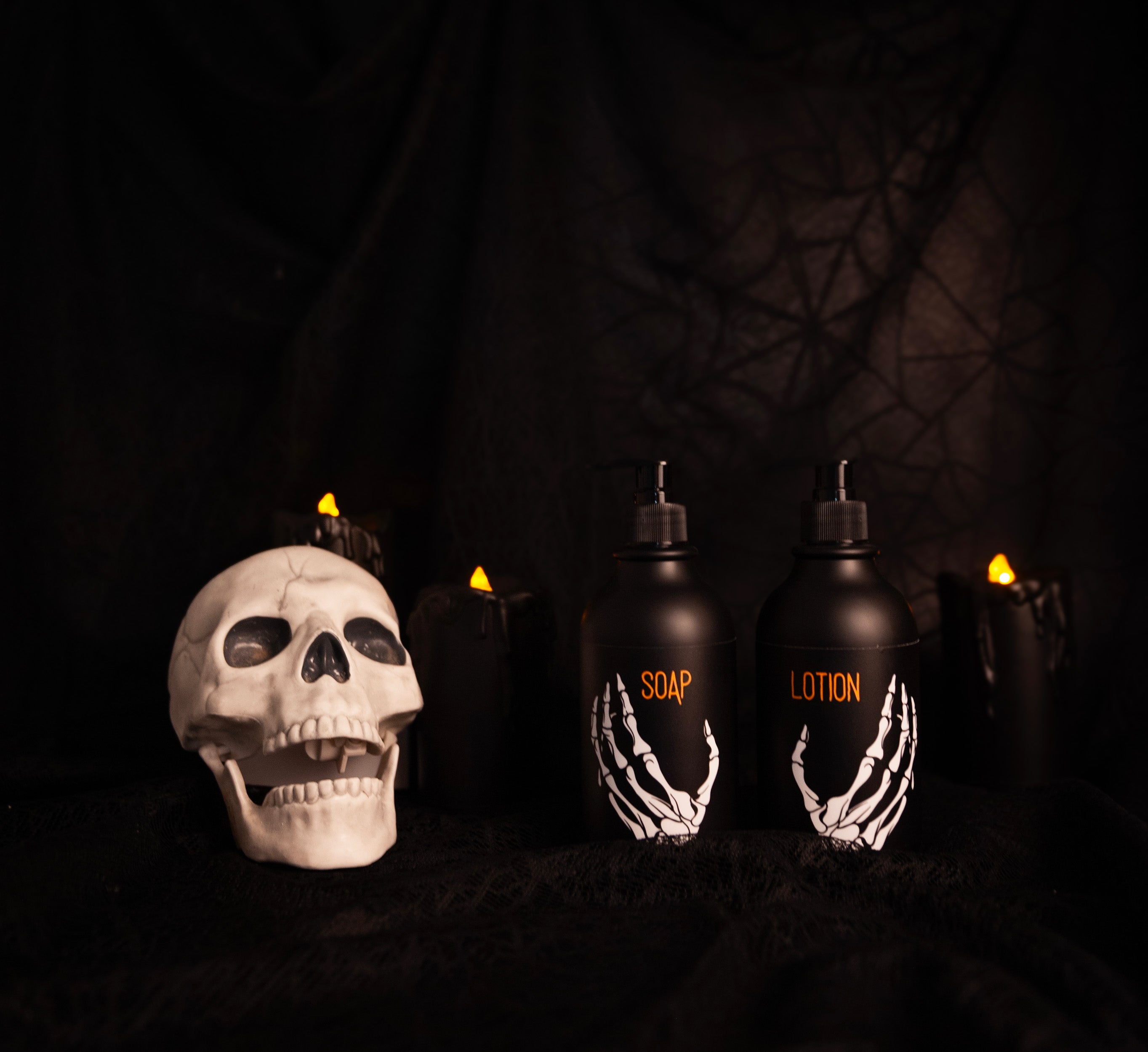Halloween Matte Black Hands Set - Clean Bones Collection Hand Soap, Lotion