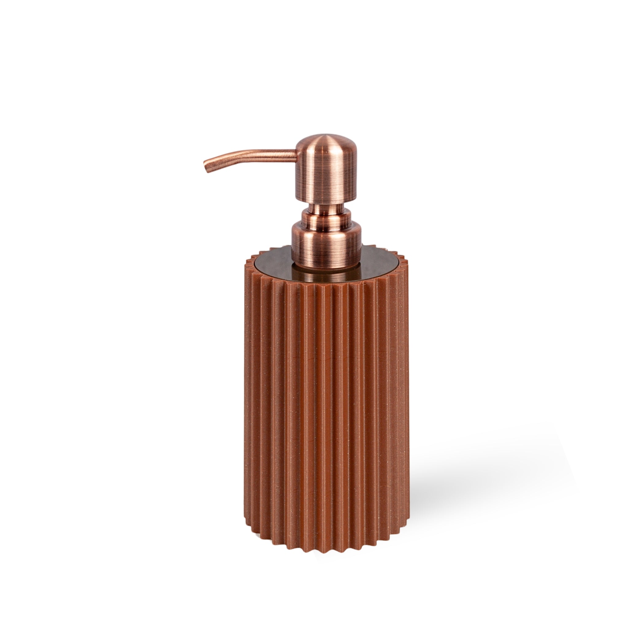 Bronze Espresso Ribbed Soap Dispenser – 10 oz With Gold Stainless Steel Pump