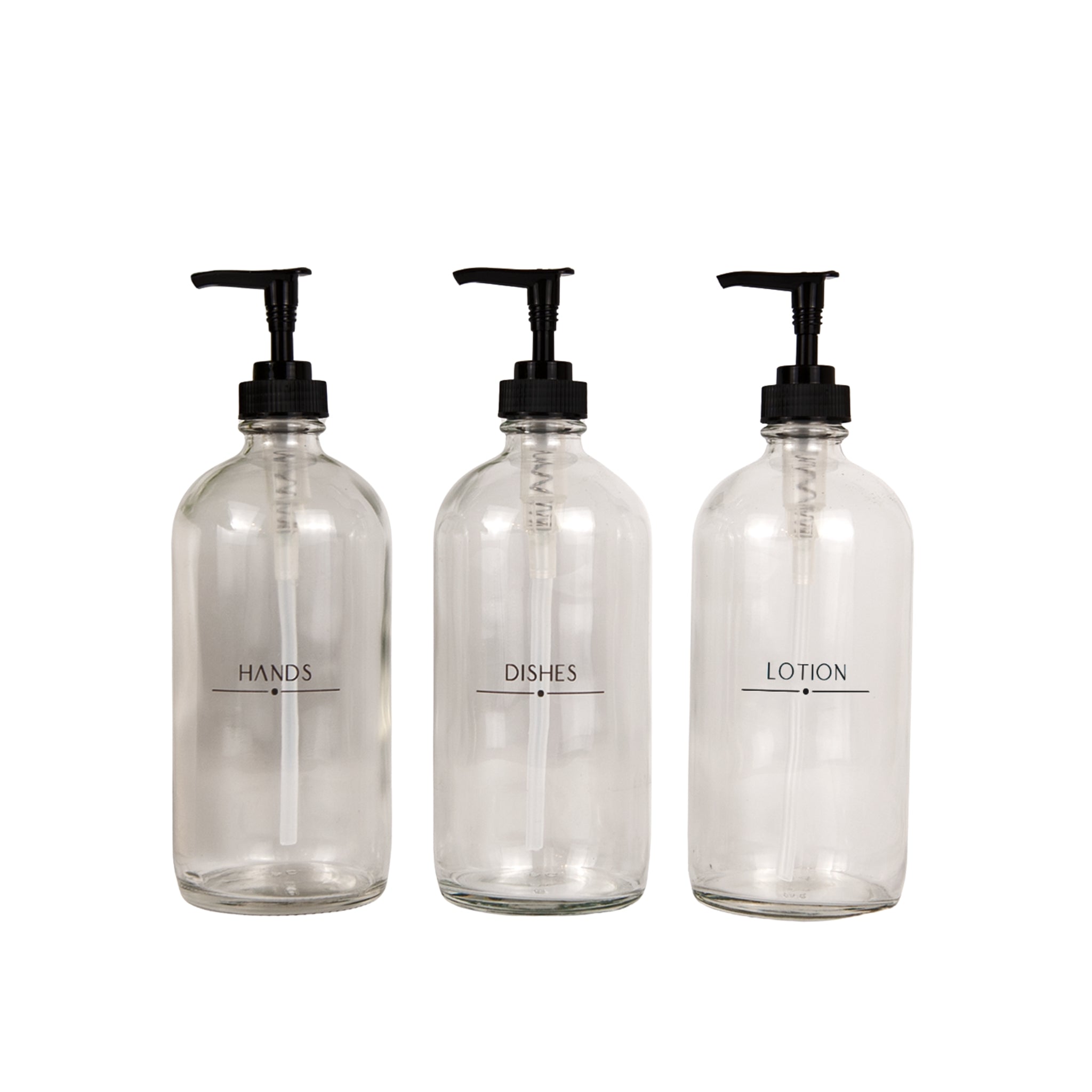 Engraved Mod Glass Soap Dispenser Bottles - Hand Soap, Dish Soap, Lotion, Custom