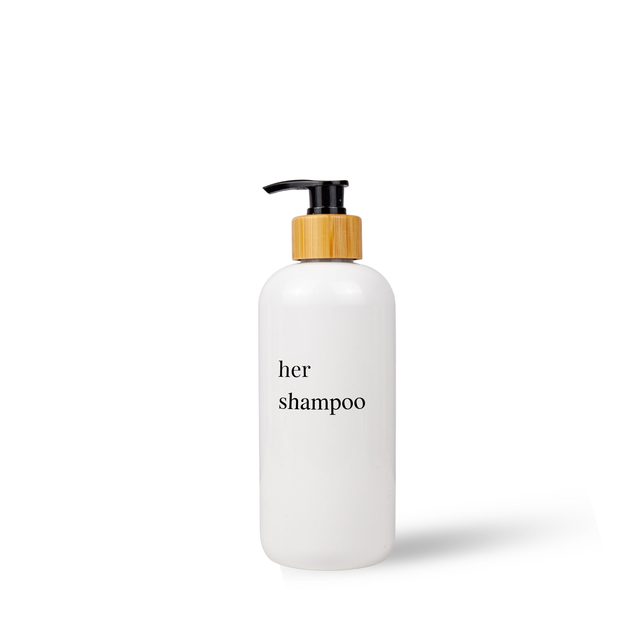 Shampoo & Conditioner Bottle Sets - Refillable | White Dispensers | Bamboo or Plastic Tops