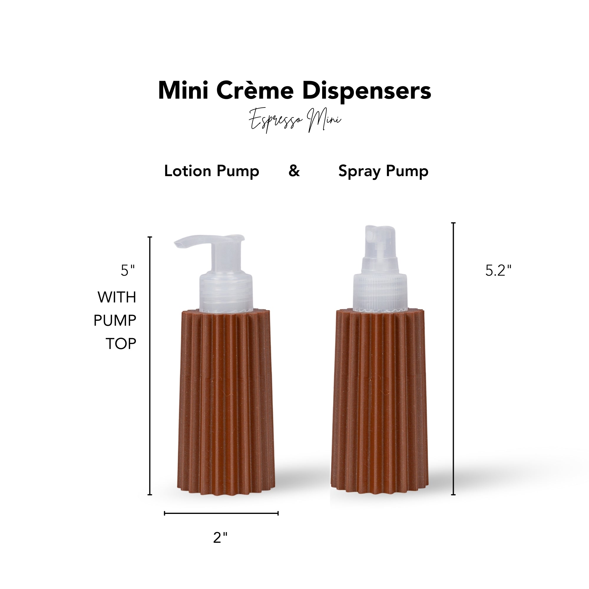 Travel Size Spray & Lotion Bottles - Bronze Espresso 60 ml (2 oz) Mini Mobile Size