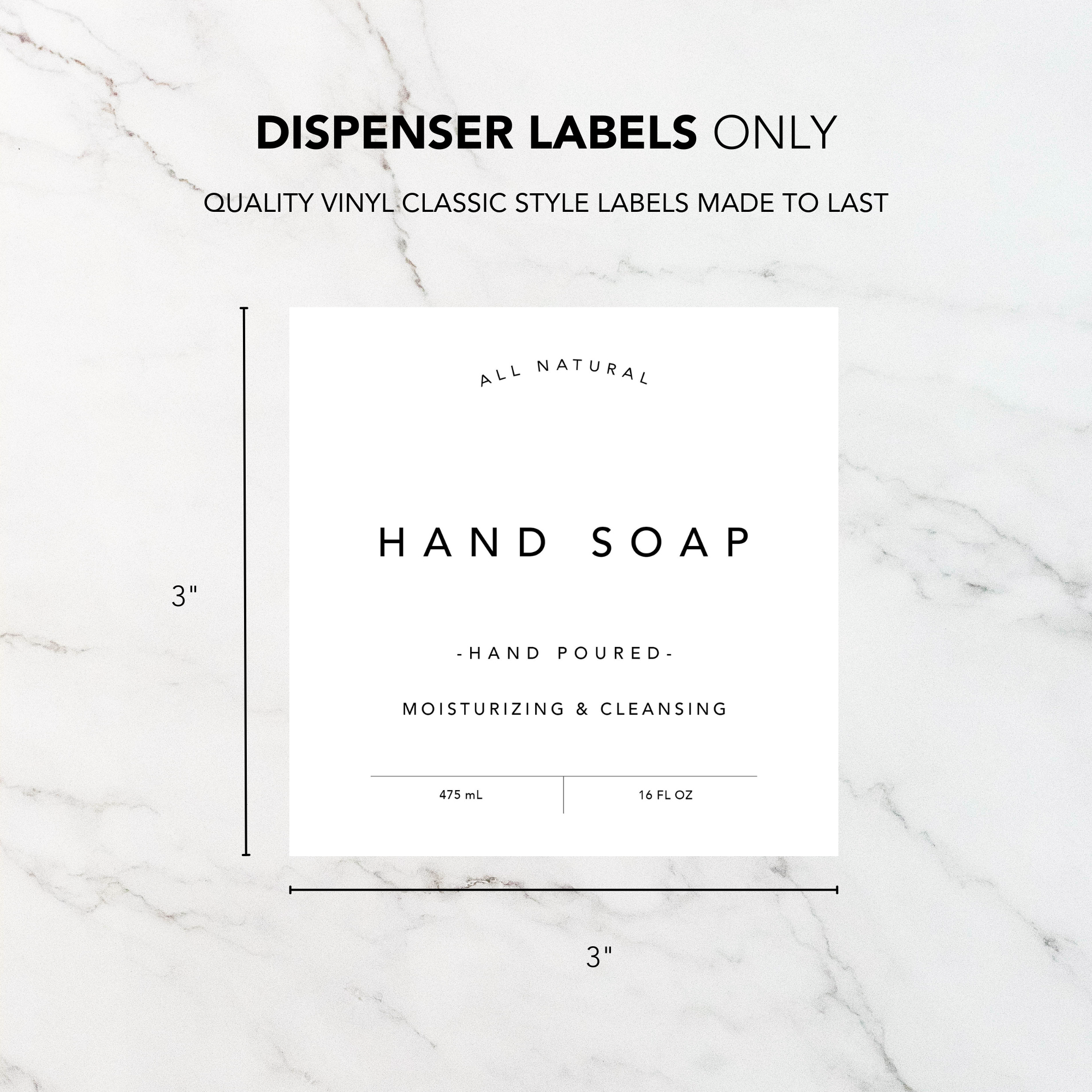 Classic Kitchen Organization Labels for Hand Soap, Dish Soap & Lotion
