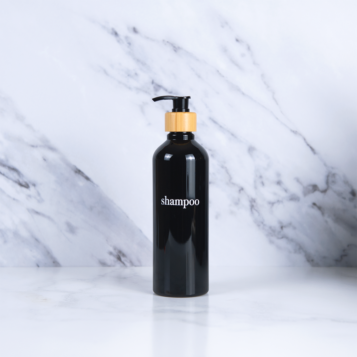 Black Slim Refillable Dispenser - Eco-Friendly, Refillable Bottle Set With Bamboo or Plastic Pumps