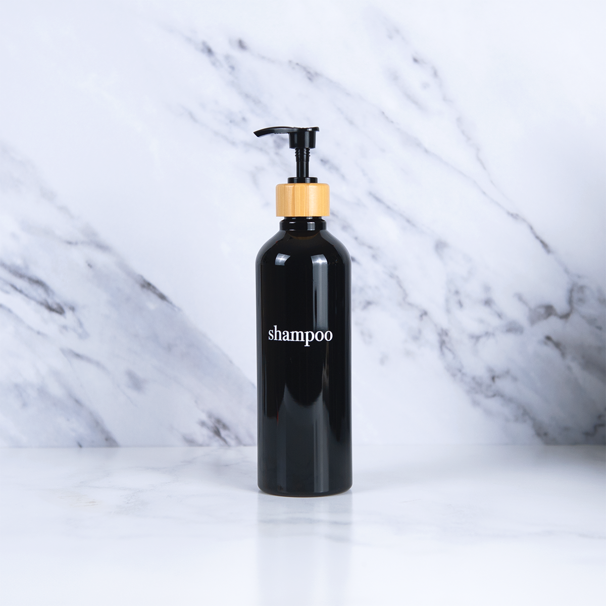 Black Slim Refillable Dispenser - Eco-Friendly, Refillable Bottle Set With Bamboo or Plastic Pumps