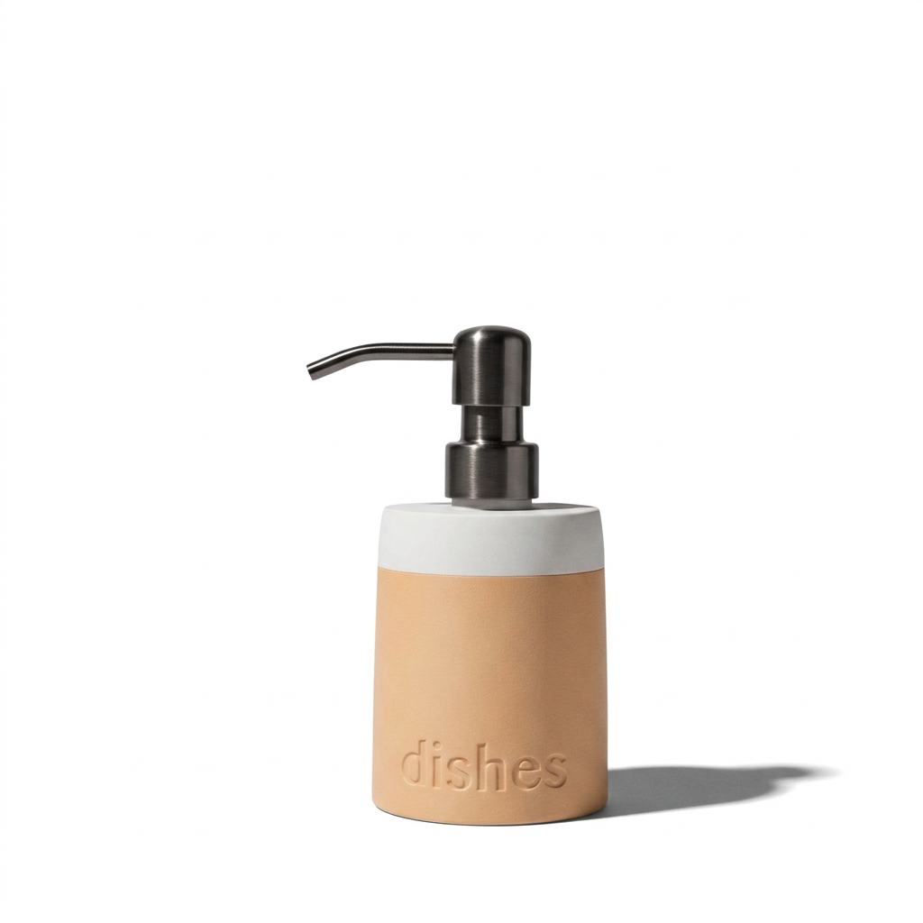 Soap Dispenser – Pastel Covers Debossed Labeling | 8 oz Glass Insert | Stainless Steel Pump