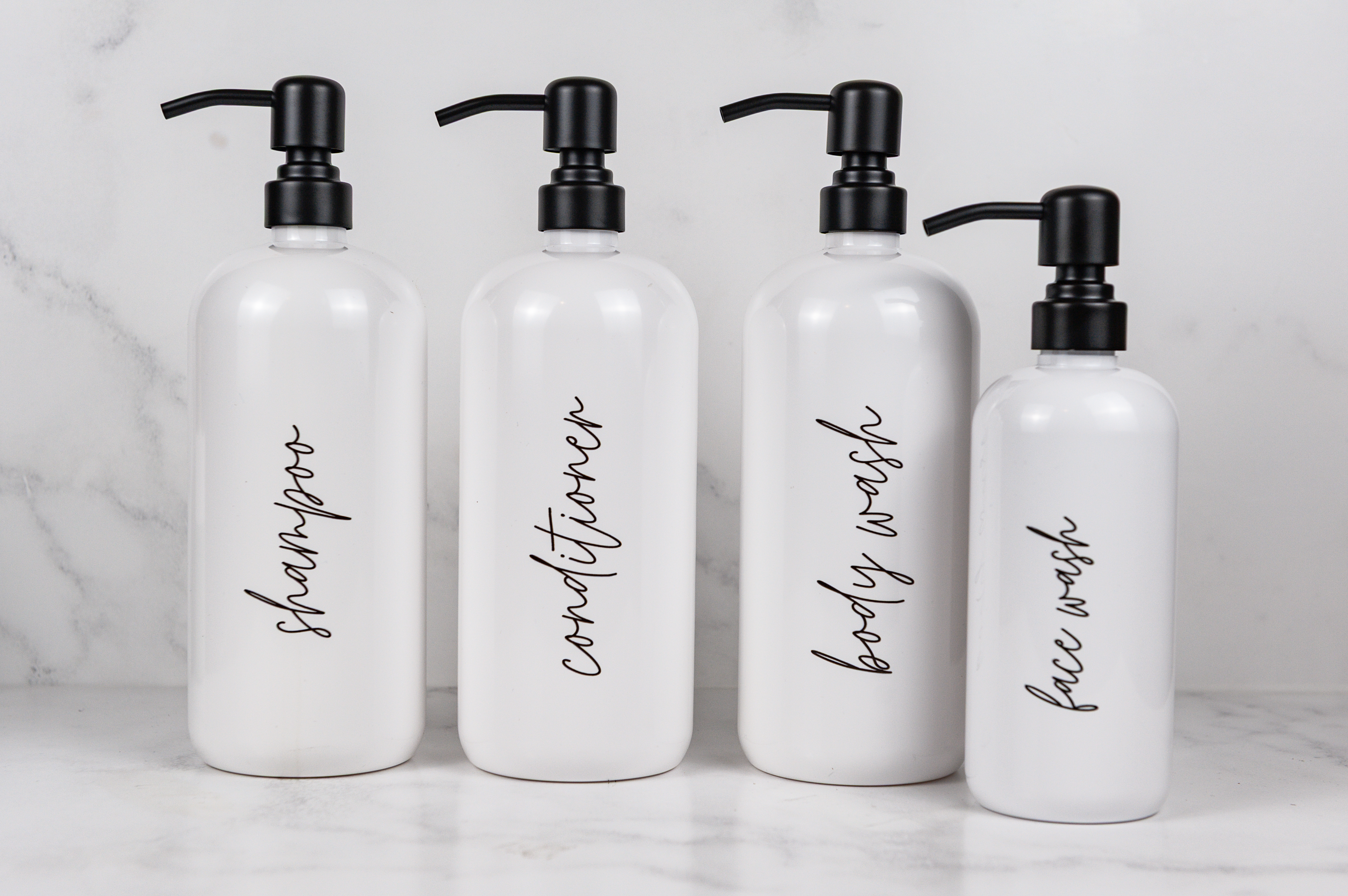 Large 32 oz Shampoo & Conditioner Bottles | Refillable With Stainless Steel Pumps