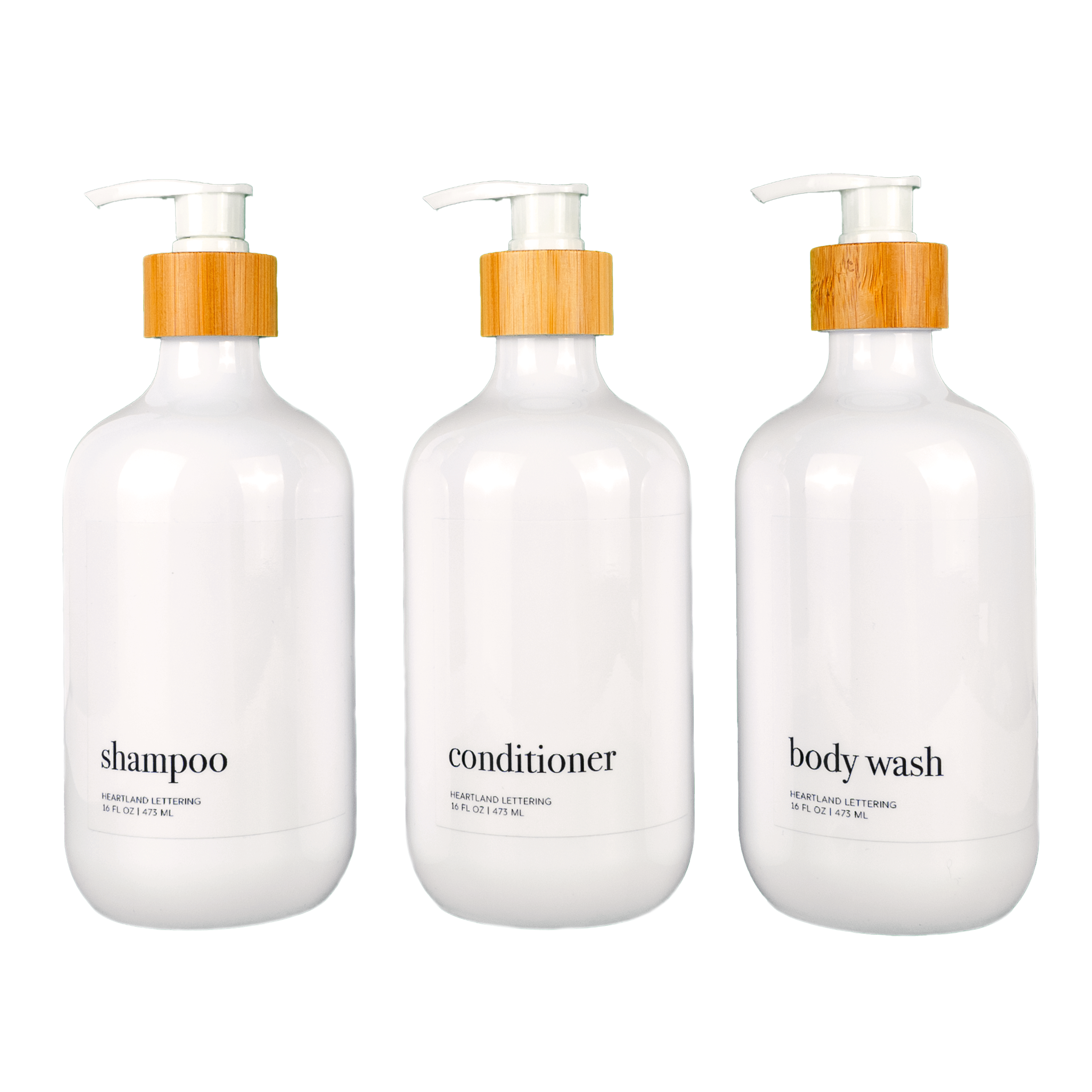 Luxe Series Shower Dispenser Set of 3 - Hamptons Collection, Glossy White