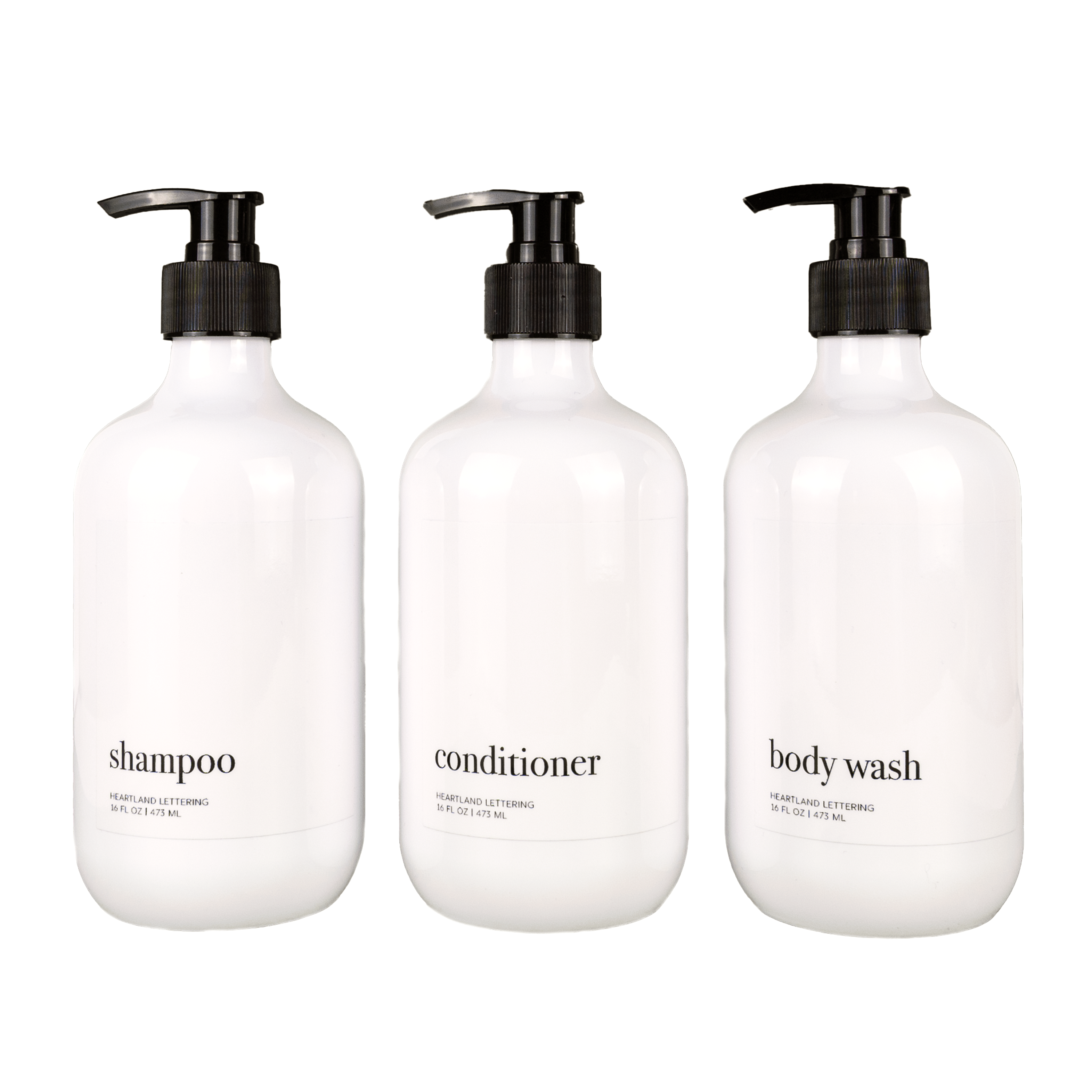 Luxe Series Shower Dispenser Set of 3 - Hamptons Collection, Glossy White