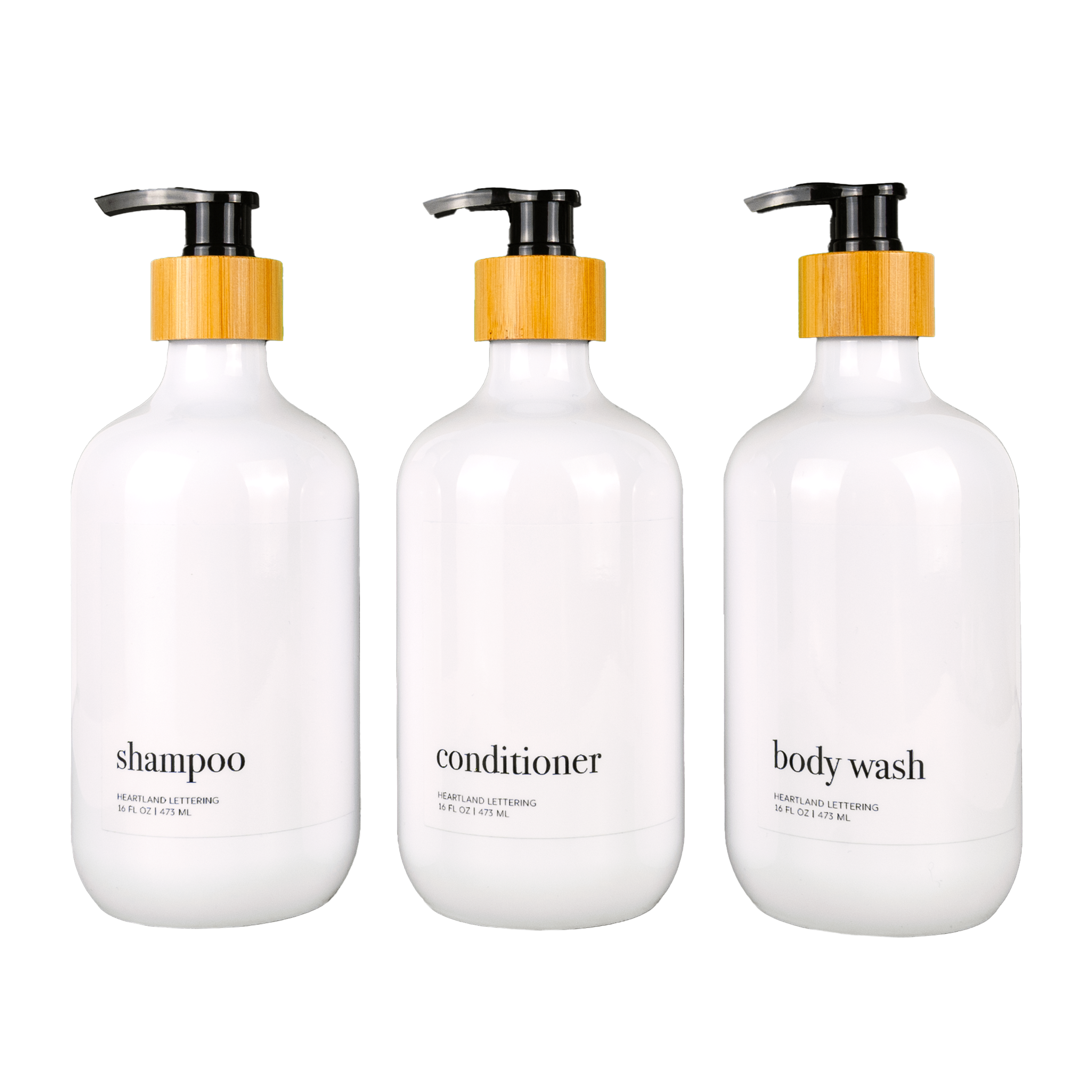 Luxe Series Shower Dispenser Set of 3 - Hamptons Collection, Glossy White