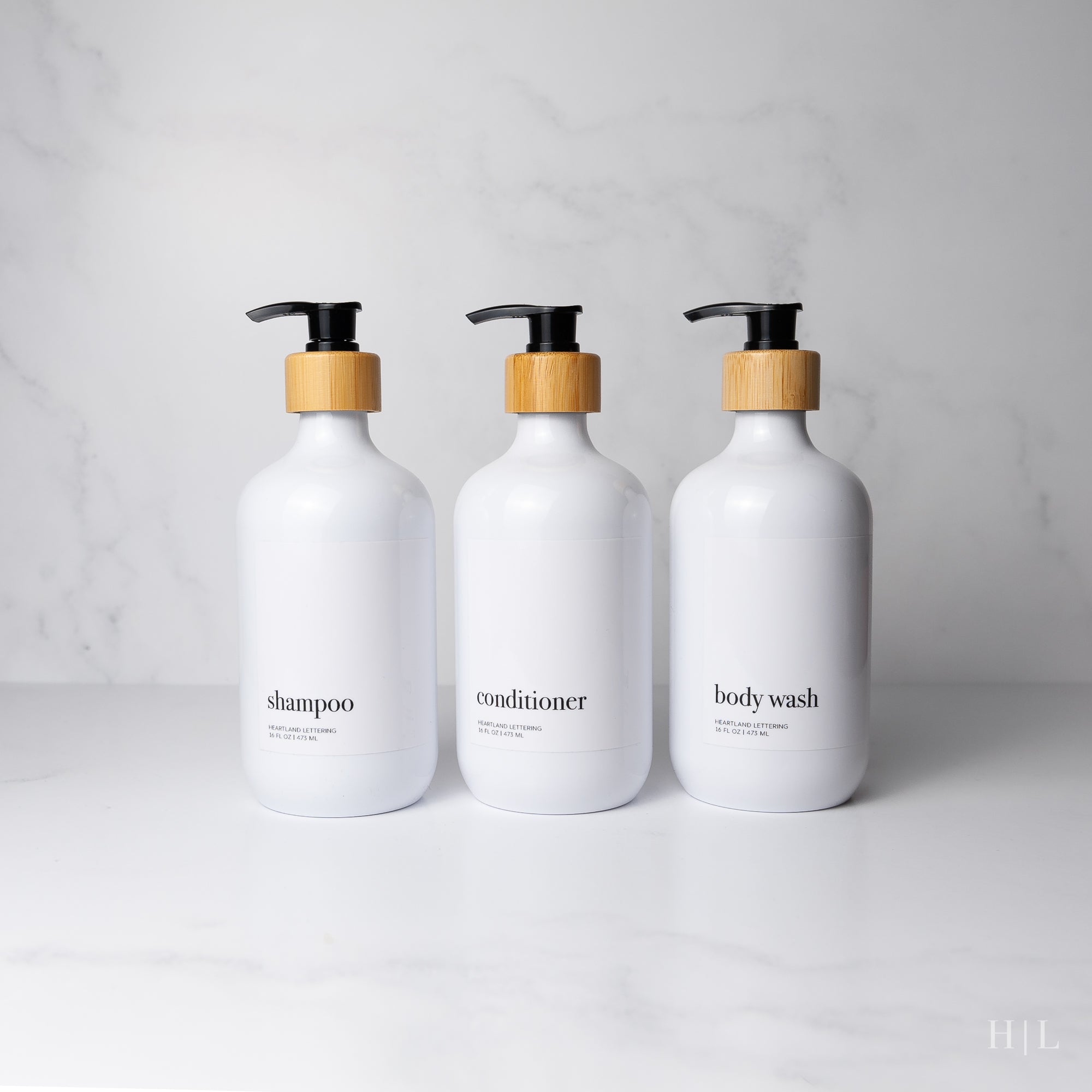 Luxe Series Shower Dispenser Set of 3 - Hamptons Collection, Glossy White