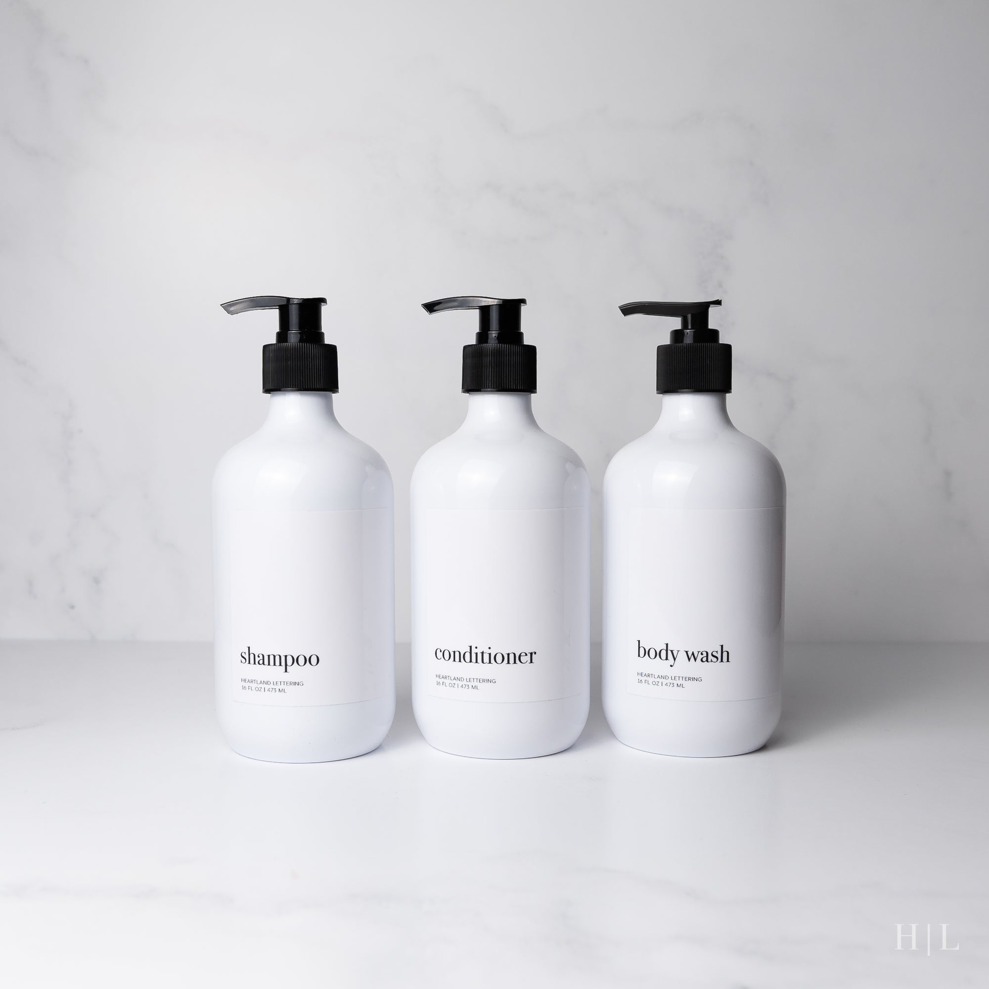 Luxe Series Shower Dispenser Set of 3 - Hamptons Collection, Glossy White