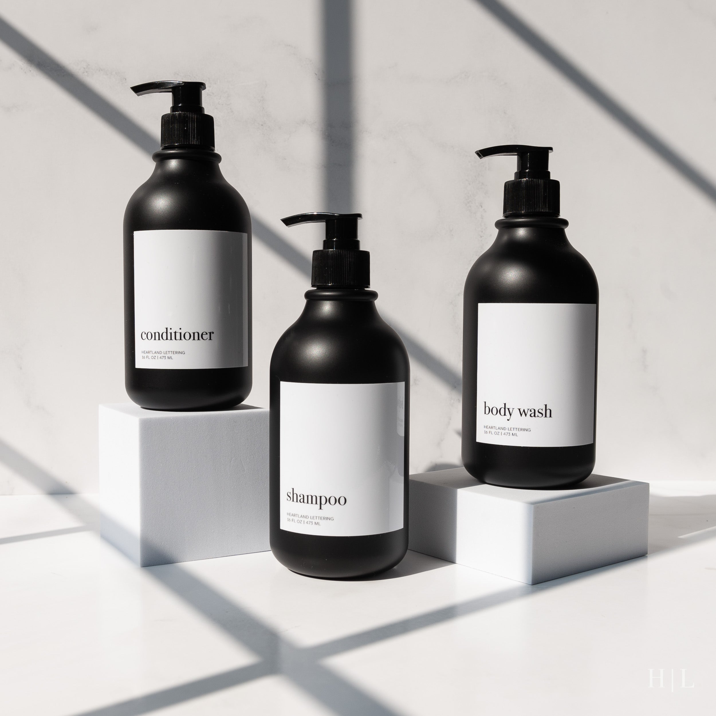 Luxe Series Shower Dispenser Set of 3 - Milan Collection, Matte Black