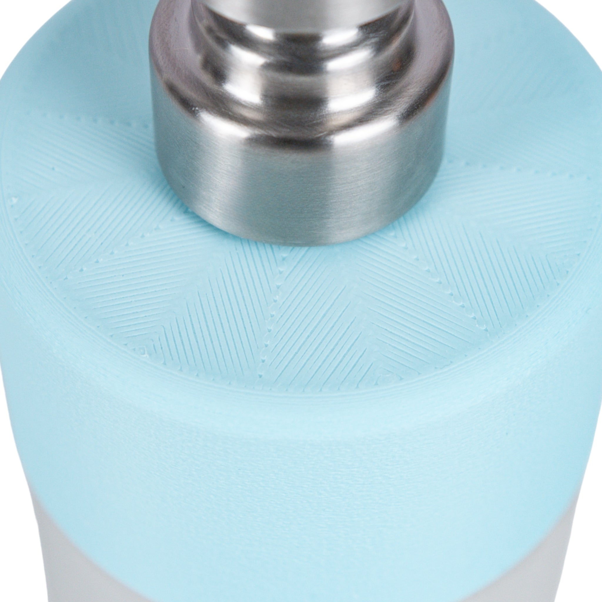 Soap Dispenser –  8 oz Pastel  | Frosted Glass Bottom & Stainless Steel Nickel Pump