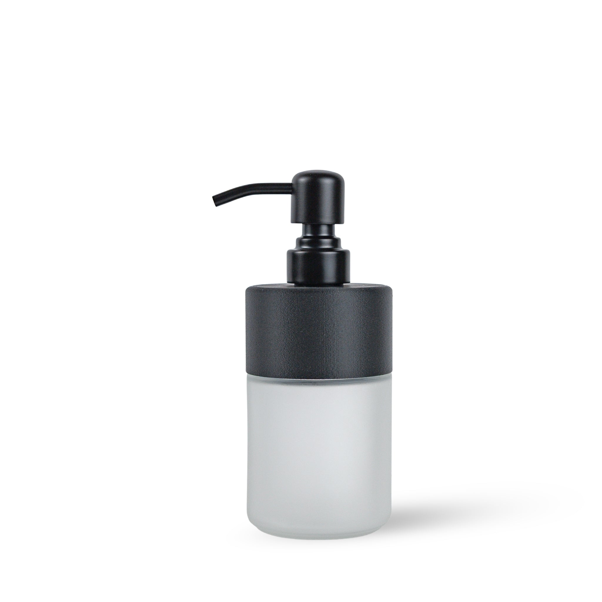Soap Dispenser –  Matte Black or White Top | 8 oz Frosted Glass Bottom & Stainless Steel Black or Nickel Pump