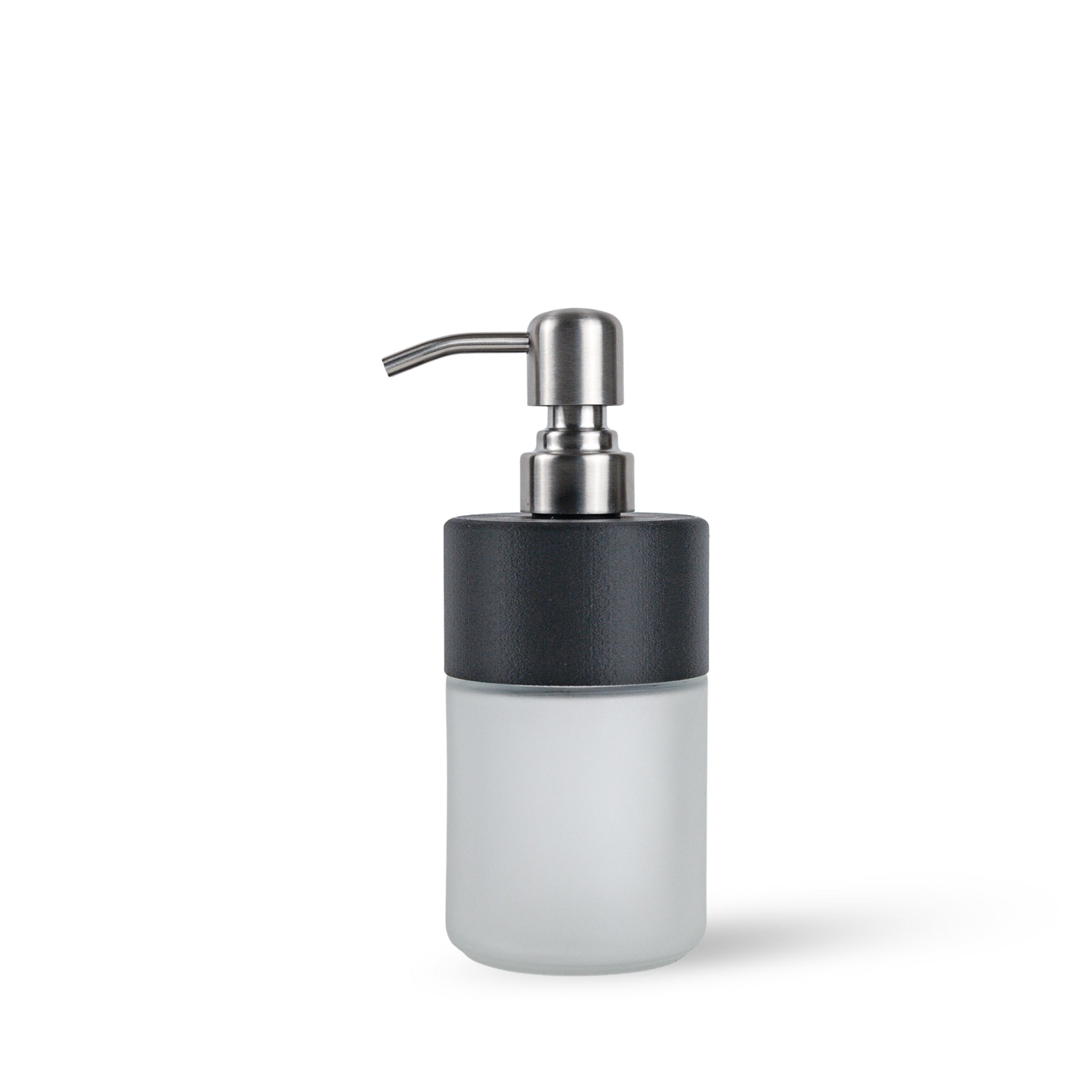 8 oz Frosted Glass Soap Dispenser with Stainless Steel Pump