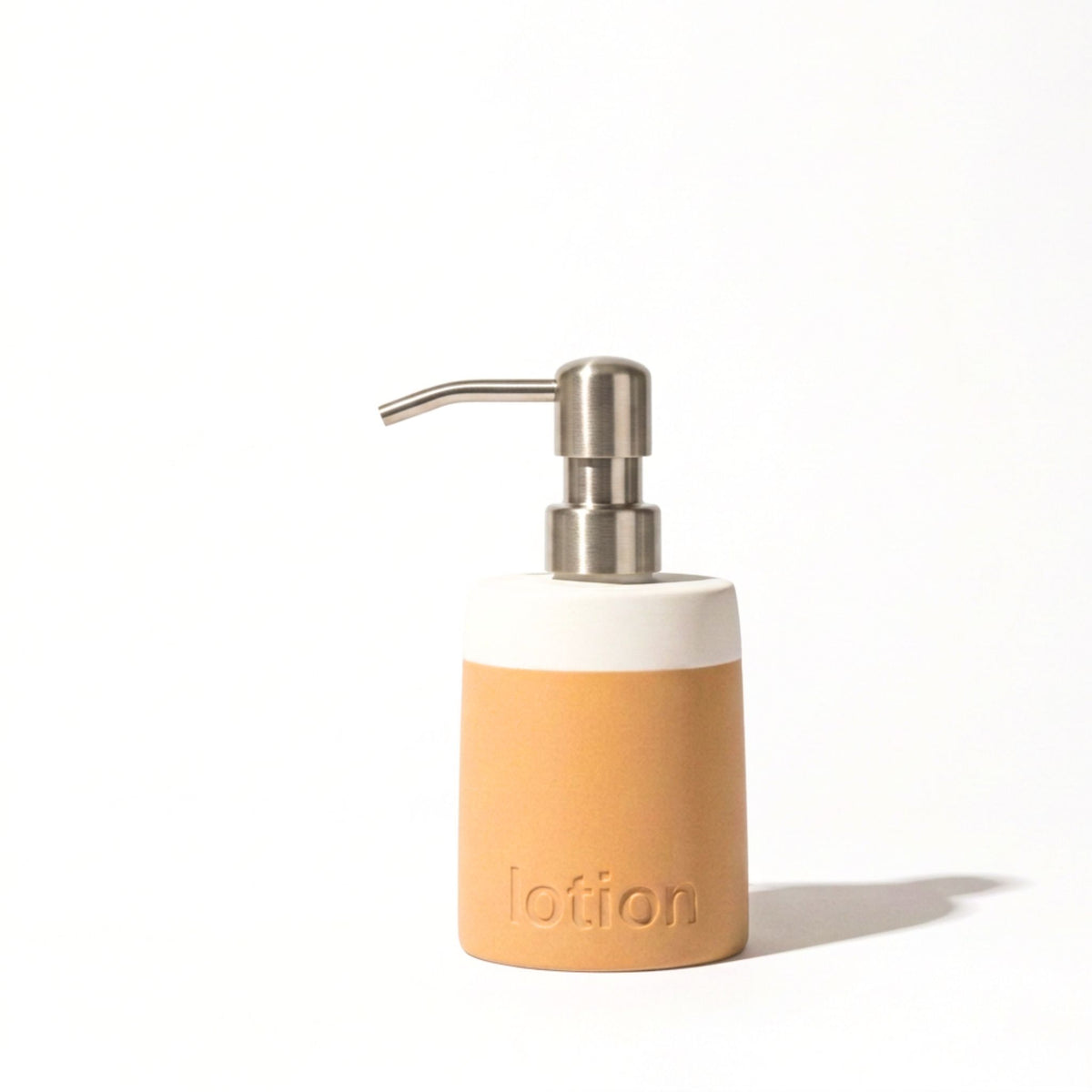 Soap Dispenser –  Pastel Covers Debossed Labeling  | 8 oz Glass Insert | Stainless Steel Pump