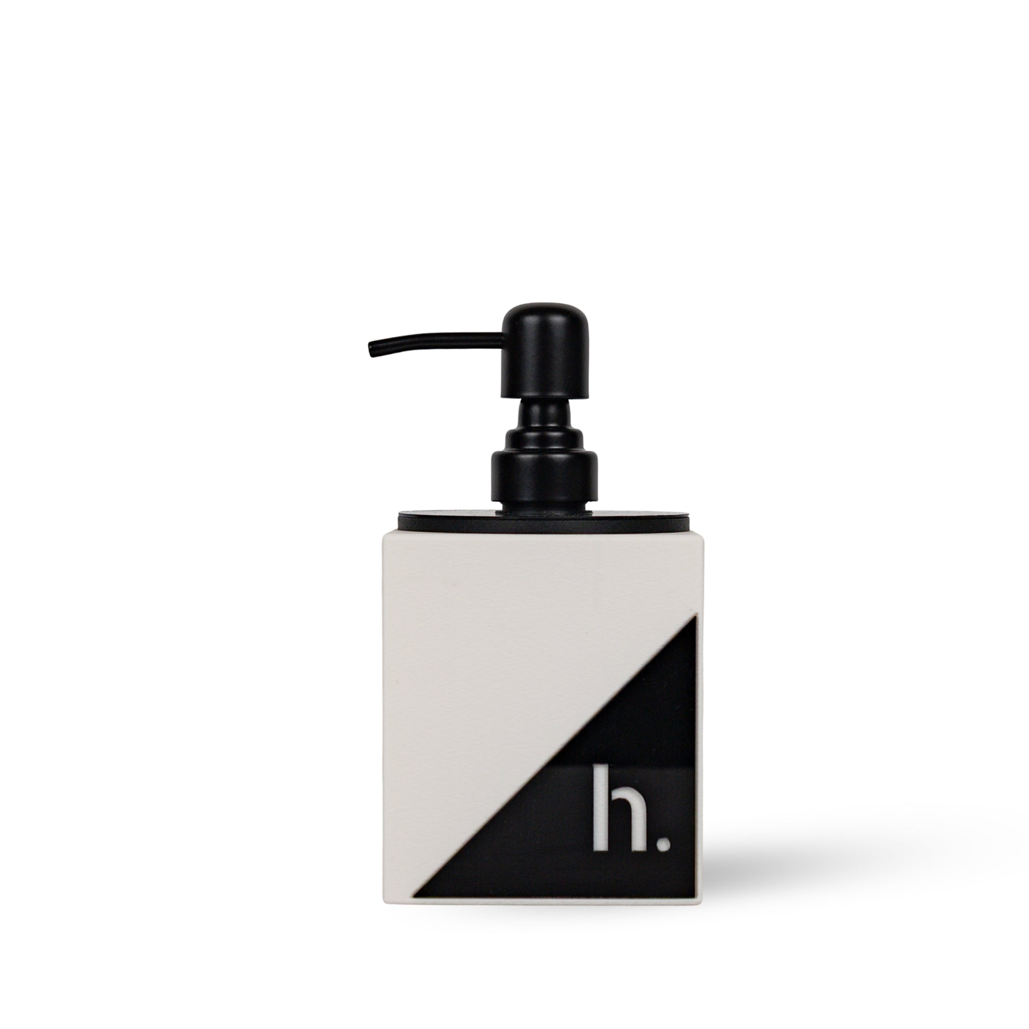 Modern Matte Square Soap Dispenser – 12oz Acrylic Accent Labels