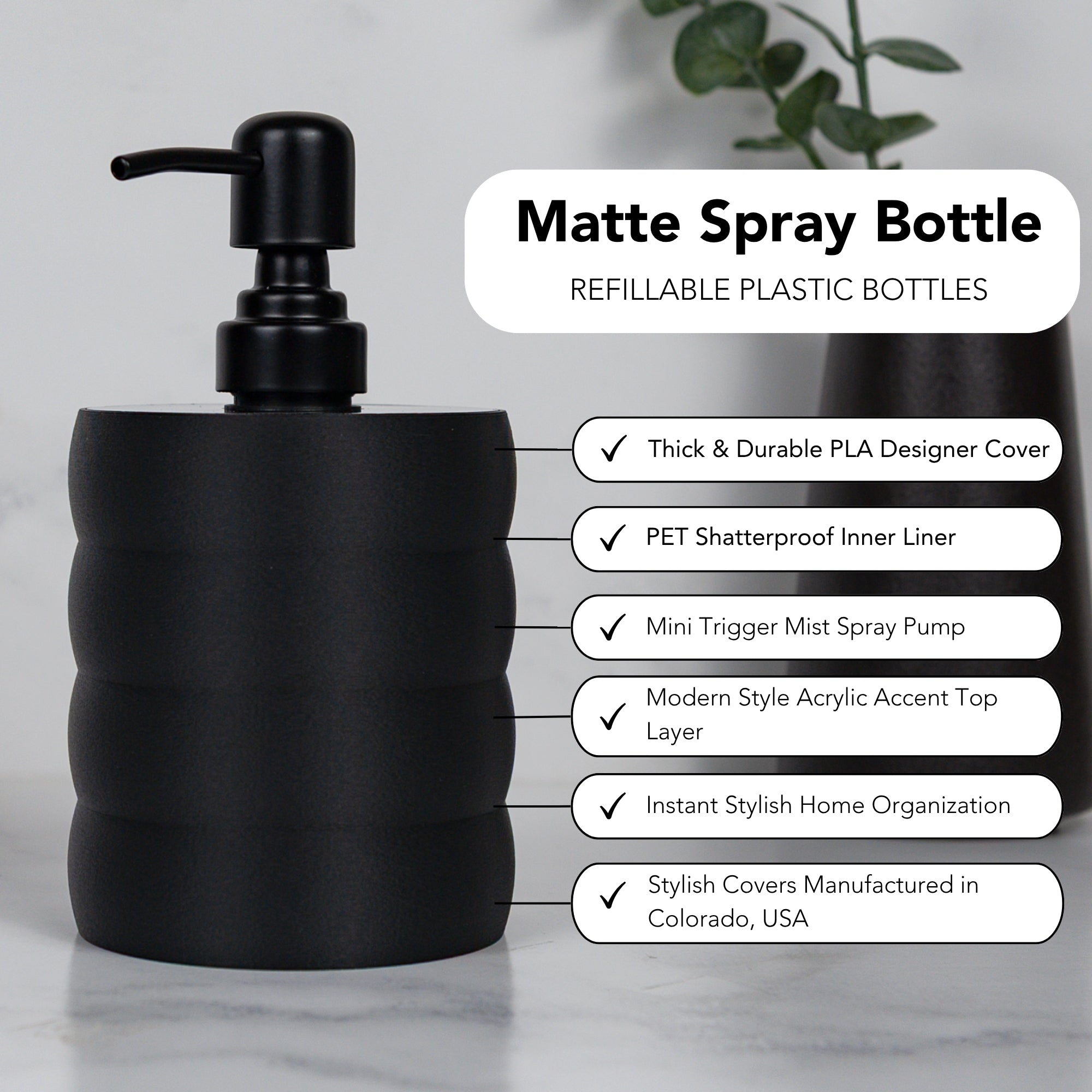 Hand Soap Dispenser Modern Bubble Design – Black or Linen White With Steel Pumps