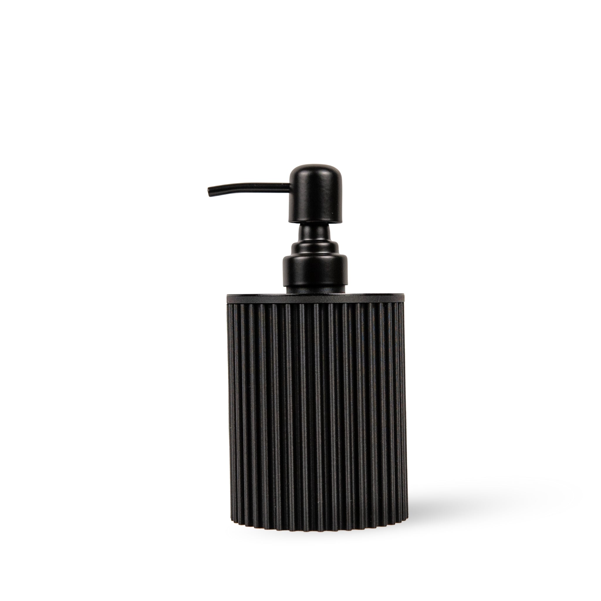 Modern Matte Fluted Soap Dispenser – 12oz (Black or Cream)