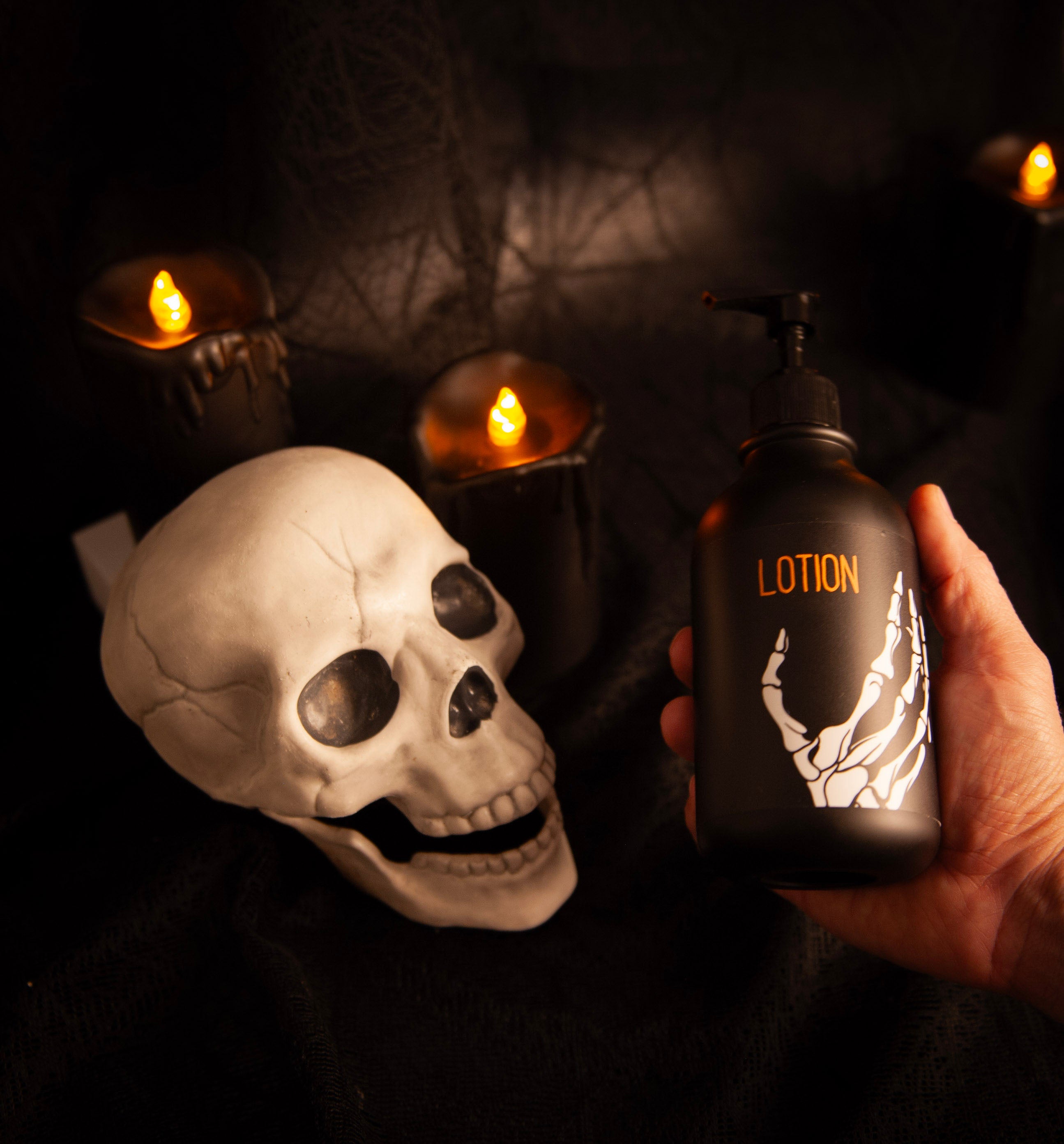 Halloween Matte Black Hands Set - Clean Bones Collection Hand Soap, Lotion